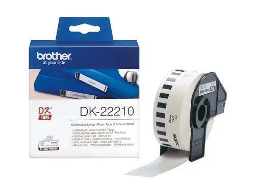 Консуматив, Brother DK-22210 Roll White Continuous Length Paper Tape 29mmx30.48M (Black on White) Консуматив, Brother DK-22210 Roll White Continuous Length Paper Tape 29mmx30.48M (Black on White)