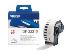 Консуматив, Brother DK-22210 Roll White Continuous Length Paper Tape 29mmx30.48M (Black on White)