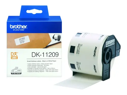 Консуматив, Brother DK-11209 Small Address Paper Labels, 29mmx62mm, 800 labels per roll, (Black on White) Консуматив, Brother DK-11209 Small Address Paper Labels, 29mmx62mm, 800 labels per roll, (Black on White)
