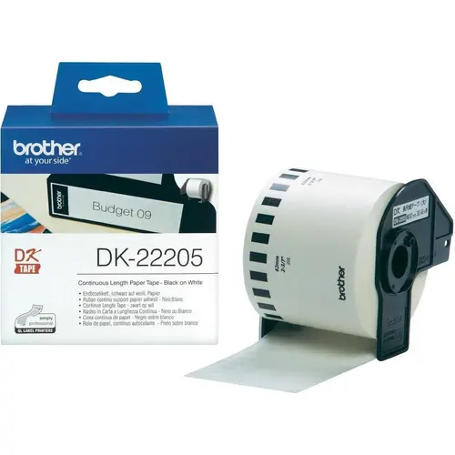 Консуматив, Brother DK-22205 Roll White Continuous Length Paper Tape 62mmx30.48M (Black on White) Консуматив, Brother DK-22205 Roll White Continuous Length Paper Tape 62mmx30.48M (Black on White)