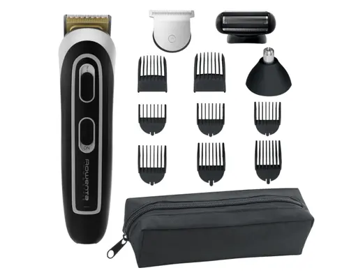 Машинка за подстригване, Rowenta TN9140F4, Multistyler Trim & Style Easy, hair + beard + body + ear & nose, cordless, wet & dry, minimum cutting length 0.5mm, hair blade 42mm, 6 fix hair combs, hair cutting lengths 3, 6, 9, 12, mm, beard blade 32mm, 3 fix beard combs, 3 day bear