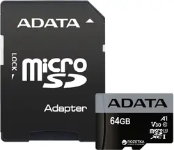 Памет, ADATA 64GB MicroSDXC UHS-I U3 V30S (with adapter)