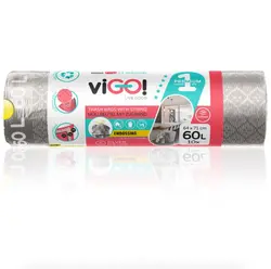 ТОРБИ ЗА СМЕТ SILVER 60L С ВРЪЗКА 10БР. PREMIUM №1 VIGO