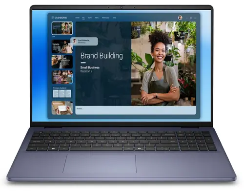 Лаптоп, Dell 16 DC16251, Intel Core 5 120U (10 cores, up to 5.0 GHz), 16.0" FHD+(1920x1200) AG, 300nits, 16GB, 2x8GB, DDR5, 5200 MT/s, 512GB M.2 PCIe, Intel Graphics, Cam, FPR, Wi-Fi 6E, Backlit Kb, Ubuntu, Silver, Aluminium,3Y PS