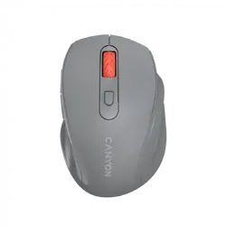 Canyon 6 buttons wireless 2.4Ghz mouse, MX8650A Sensor, DPI up to 1600,Injection case, 3 M life times left and right switches, 2xAAA battery, ABS material. Size: 105x71x40mm, Weight: 59g, Dark grey
