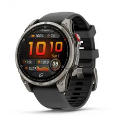 Garmin fēnix® 8 Pro – 47 мм, AMOLED - fēnix® 8 Pro – 47 mm, AMOLED, Sapphire - Titanium с Graphite/black силиконова каишка 010-03198-11