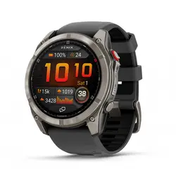 Garmin fēnix® 8 Pro – 51 мм, AMOLED - fēnix® 8 Pro – 51 мм, AMOLED, Sapphire - Titanium с Graphite/black силиконова каишка 010-03199-11