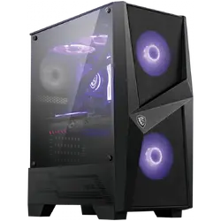 MSI MAG FORGE 100M, Mid-Tower, ATX/Micro-ATX/Mini-ITX, 2x USB 3.2 Gen 1 Type-A, 1x Audio/1x Mic, RGB Hub, RGB Button, 3x 120mm Fans (2x RGB), Mesh Front Panel, Tempered Glass