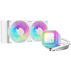 DeepCool LE240 WH V2, 240mm CPU Liquid Cooler, 2x120mm PWM ARGB Fans, ARGB block, White, LGA1851/1700/1200/1151/1150/1155, AMD AM5/AM4, R-LE240-WHAMMN-G-2, 3Y