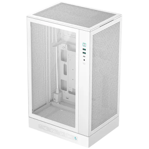DeepCool CH270 DIGITAL WH, Mini Tower, Mini-ITX/Micro-ATX, 2xUSB3.0, 1xType-C Gen 2, 1xAudio/Mic, Mesh Panel, White, R-CH270-WHNDM0-G-1, 2Y