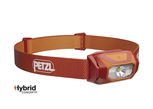 Челник PETZL TIKKINA 2025, 300 Лумена, Червен