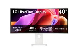 Монитор, LG 40U990A-W, 39.7'' UltraFine Nano 21:9, IPS Black 5K2K (5120x2160), 1ms MBR, 120Hz, 5ms, 450 cd/m2, 2000:1, HDR 10, DCI-P3 99%,  USB-C, FreeSync, VRR, PIP, 2 PBP, HDMI, DP, Thunderbolt 5, Built-in KVM, Speacer 2X10W, PIP, PBP, Tilt, Height, Swivel