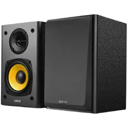 Edifier R1000T4 2.0 Bookshelf Speakers, RCA, 0.5-inch Tweeters, 4-inch Drivers, 24W (RMS), Control Buttons, Black