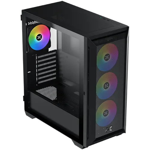 Xigmatek Master X II Pro (Black, ATX, U3x1 & U2x2, Front Meshed Grill & Left TG, 4PCS Z20A & ARGB PCB)