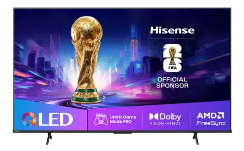 Телевизор, Hisense 65" E7Q Pro, 4K Ultra HD 3840x2160, QLED, Quantum Dot, 144Hz, HDR 10+ adaptive, HLG, Dolby Vision, DTS Virtual X, Smart TV, WiFi 5GHz, WiFi Direct, BT, Anyview Cast, 4xHDMI, 2xUSB, LAN, CI+, DVB-T2/C/S2, Black