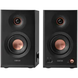 Edifier MR5 Active Studio Monitors (Tri-amped), BT V6.0, Balanced XLR, Balanced TRS, RCA and AUX, with headphone output, 5-inch woofers, 3.75-inch mid-range drivers, and 1-inch silk dome tweeters, 110W (RMS), Room Acoustic Compensation, Black