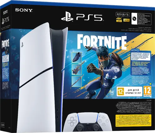 Конзола PlayStation 5 (Slim) - Digital Edition + Fortnite Flowering Chaos Конзола PlayStation 5 (Slim) - Digital Edition + Fortnite Flowering Chaos