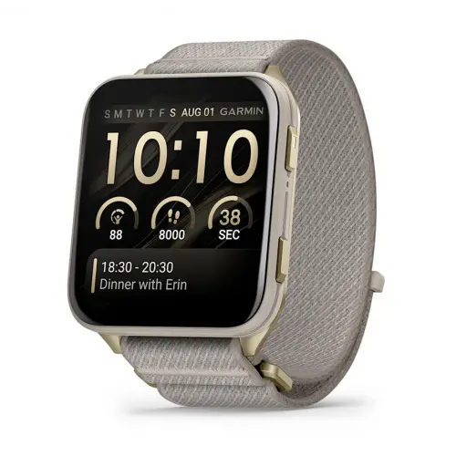 Garmin Venu® X1 - Venu® X1 -  Soft Gold с Titanium Caseback и French Grey найлонова каишка 010-02980-09