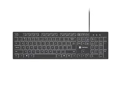 Клавиатура, Natec Keyboard Herring Glow US, White Backlight