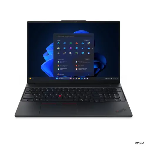 Лаптоп, Lenovo ThinkPad E16 AMD G3, AMD Ryzen 7 250 (up to 5.1GHz, 16MB), 32GB (16+16) DDR5-5600, 1TB SSD, 16" WUXGA (1920x1200) IPS AG, AMD Radeon 780M Graphics, FHD&IR Cam, Backlit KB, WLAN, BT, FPR, 4 cell, DOS, 3Y Onsite