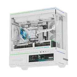 Thermalright кутия Case mATX - TL-M10 Vision White - 4 x 120 mm ARGB included, 9.16 inch LCD Display, USB-C