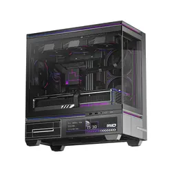 Thermalright кутия Case mATX - TL-M10 Vision Black - 4 x 120 mm ARGB included, 9.16 inch LCD Display, USB-C