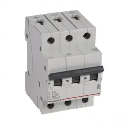 ТРИПОЛЮСЕН АВТОМАТИЧЕН ПРЕКЪСВАЧ RX³-MCB 3P C 20A 6KA LEGRAND
