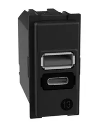 ВГРАДЕНО ЗАРЯДНО УСТРОЙСТВО USB ТИП A+C 15W 1M LN K4191AC  LIVING NOW BTICINO