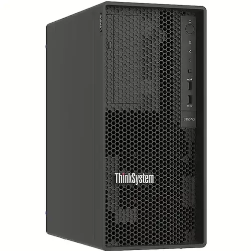 Сървър, Lenovo ThinkSystem ST50 V3, Intel Xeon 6315P (2.80 GHz, 4-core, 12 MB Cache, 55W), 1x16GB 1Rx8, 2x960GB SSD, SW RD, 1x500W, XCC2 Standard