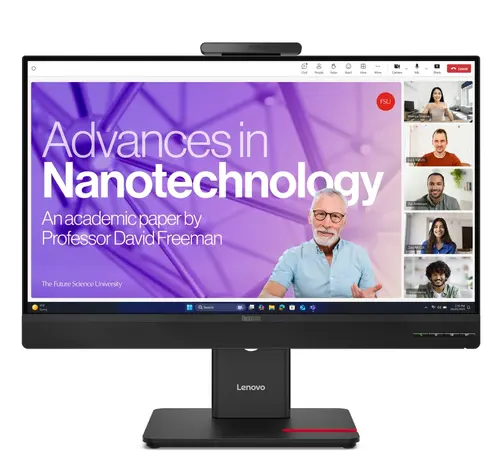 Монитор, Lenovo ThinkVision T27QD-4v 27", IPS, WLED, 2560x1440, 16:9, 4ms, 48Hz - 120Hz, 350 cd/m2, 1500:1, webcam (5MP, IR+RGB), Microphone, Speakers 5Wx2, HDMI, DP, USB hub, RJ45, Tilt, Swivel, Pivot, Height Adjust Stand