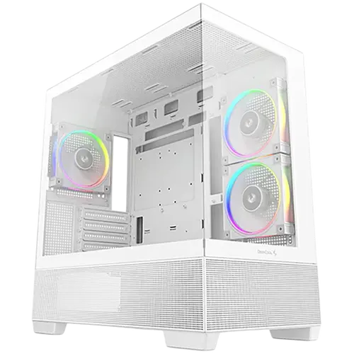 DeepCool CG380-3F WH, Mid Tower, Mini-ITX/Micro-ATX(Rear Connector), 2xUSB3.0, 1xUSB Type-C, 1xAudio, 3x120mm Pre-Installed ARGB Fans, Tempered Glass, Mesh Panel, White, R-CG380-WHAGM3-G