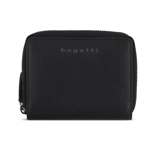 Дамски кожен портфейл Bugatti Mira Ladies Zip Wallet, черен
