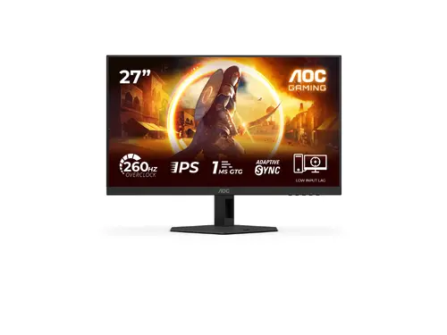 Монитор, AOC 27G4ZRE, 27" Fast IPS WLED, 1920x1080@260Hz (OC, Native 240Hz), 1ms GtG, 0.3ms MPRT, 300cd m/2, 1000:1, Adaptive Sync, FlickerFree, Anti Blue Light, Tilt, 2xHDMI, DP
