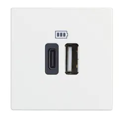 ДВУМОДУЛНА USB ТИП A И С РОЗЕТКА CLASSIA LEGRAND - БЯЛ