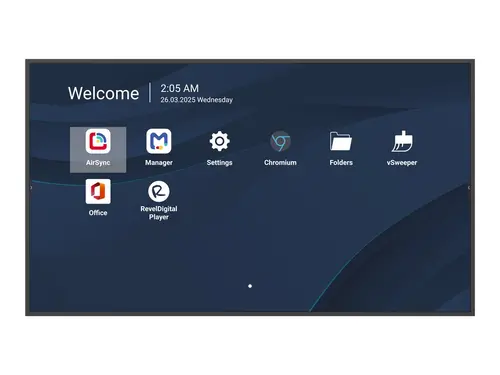 VIEWSONIC ViewBoard LED large format display 75inch 3840x2160 500 nits Android 14 24/7 USB-C 4/32GB 2x10W speakers landscape