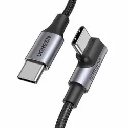 ПЛЕTЕН USB-C/USB-C КАБЕЛ 5А 100W 90 ГРАДУСА ДЪЛЖИНА 1М US334 UGREEN