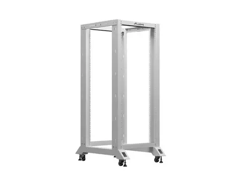Комуникационен шкаф, Lanberg open rack 19" 27U  600x800, grey