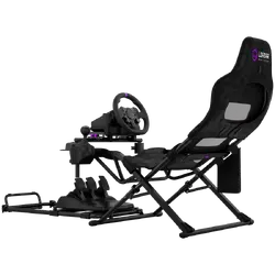 LORGAR FLEX RAF1, Sim Racing Cockpit Advanced, Foldable, 150x72x113 cm-playing, 38x72x126cm-folded, Black