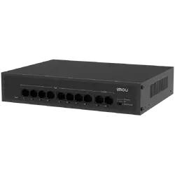 Imou 10-port 100M unmanaged PoE Switch, 8x PoE 10/100, 2x uplink 10/100, 65W total power, up to 250m PoE, 4KV lighting Protection, 802.3af/at,