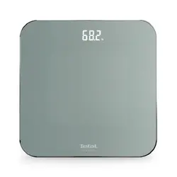 Везна, Tefal PP1903V0 Classic 3 Euclyptus Metal, glass platform (31x31cm, 5mm), 180Kg / 100g, display (75x25), back light display, 3 x AAA battery included