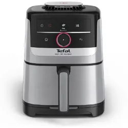 Уред за здравословно готвене, Tefal EY572DE1 Easy Fry XL SMART & SILENCE, stainless steel, 5L (1.2kg, 6 portions), 1550W, dual zones, detachable front, 8 automatic programs