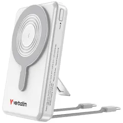 Външна батерия, Verbatim Power Bank Magnetic Wireless 10.000 mAh C+C Display Silver
