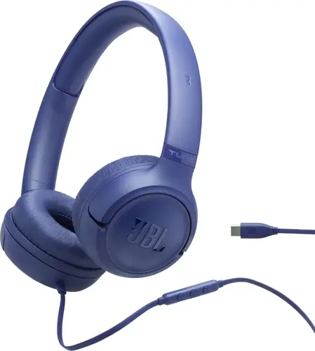 Слушалки, JBL TUNE 530C BLU USB-C Wired on-ear headphones
