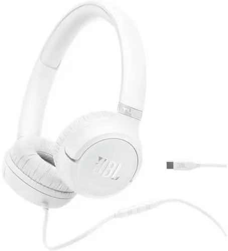 Слушалки, JBL TUNE 530C WHT USB-C Wired on-ear headphones