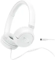Слушалки, JBL TUNE 530C WHT USB-C Wired on-ear headphones