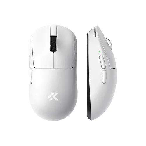 MCHOSE професионална геймърска мишка A7 V2 Ultra White - Wireless Gaming Mouse - Dual 8K, Omron Mechanical