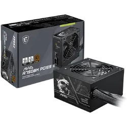 MSI MAG A750BN PCIE5 II, 750W, 80 Plus Bronze, 120mm Low Noise Fan, Protections: OVP/OCP/SCP/OPP/UVP, Dimensions: 140mmx150mmx86mm, 5Y Warranty