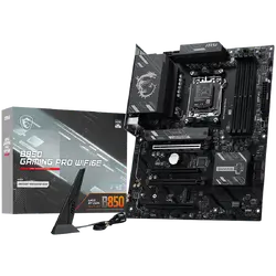 MSI B850 GAMING PRO WIFI6E, ATX, Socket AM5, 4x DDR5 Dual Channel up to 8200(OC)MHz, 4x PCIe x16 slot, 2x M.2 slot, 4x USB 5Gbps, 3x USB 10Gbps, 1x USB 10Gbps Type-C, HDMI, DP, 7.1 HD Audio, 2.5G LAN, WiFI 6E, BT, 3Y