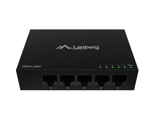 Комутатор, Lanberg switch DSM1-1005 5-port, 1GB/s 12V Metal case