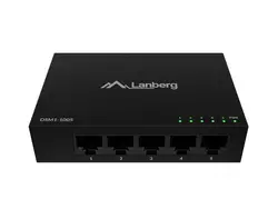 Комутатор, Lanberg switch DSM1-1005 5-port, 1GB/s 12V Metal case